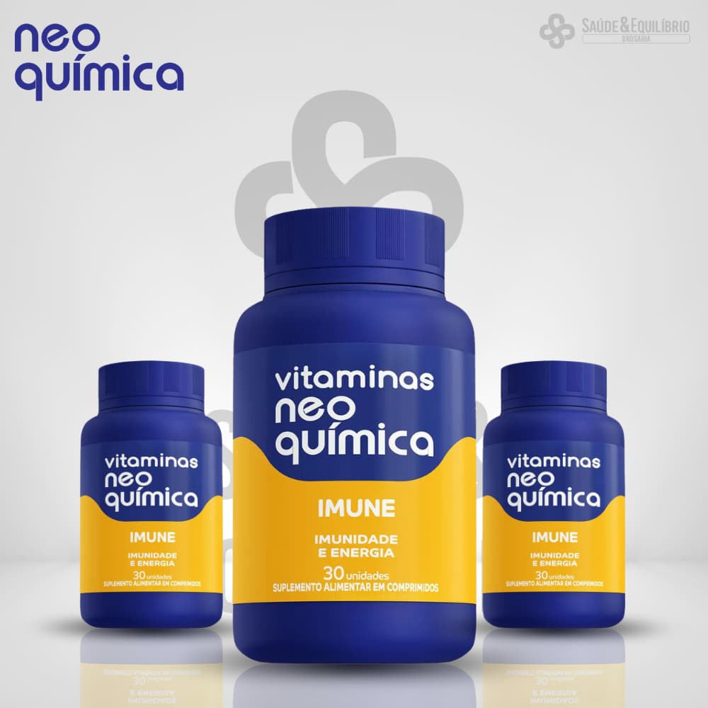 Vitaminas Imune Suplemento Para Imunidade e Energia Diária Adulto 30 Comprimidos Zero açucares