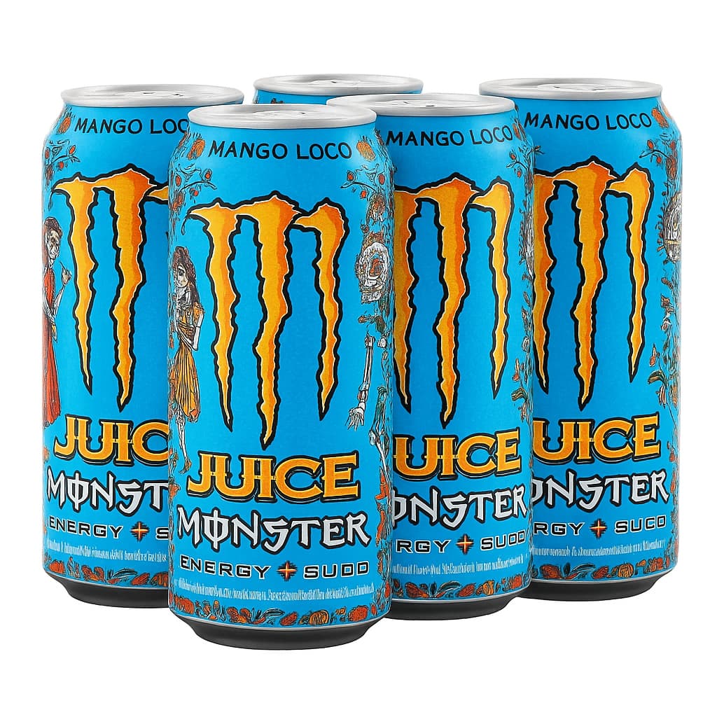 kit Monster Energy Mango Loco 473ml – Pacote com 6 Unidades