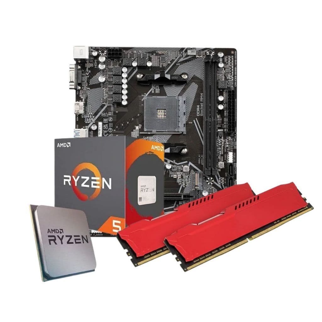 Kit Upgrade Ryzen 5 5500 AMD + 32GB DDR4 + Placa Mãe A520M AM4 GAMER
