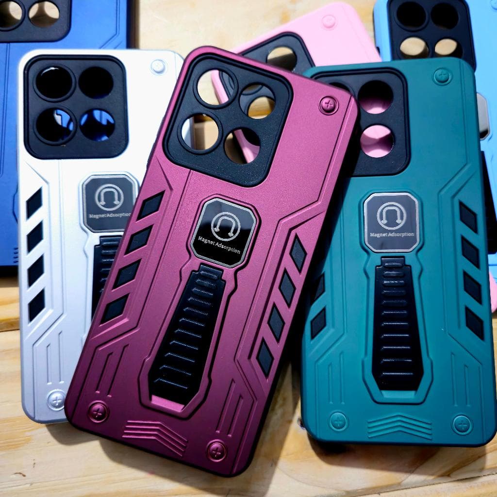 Capa capinha anti impacto silicone com Suporte para Motorola Moto G56 / Moto G86 / Edge 60 Pro - Magnético