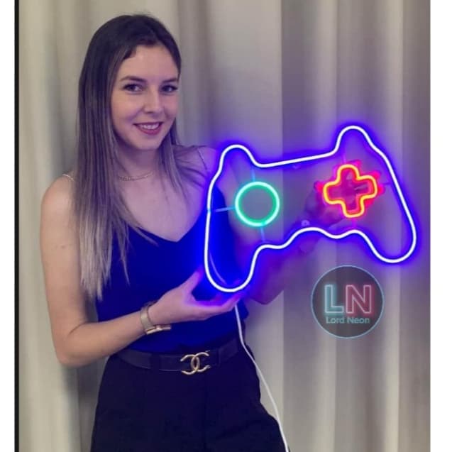 Led Neon decorativo - controle de video game