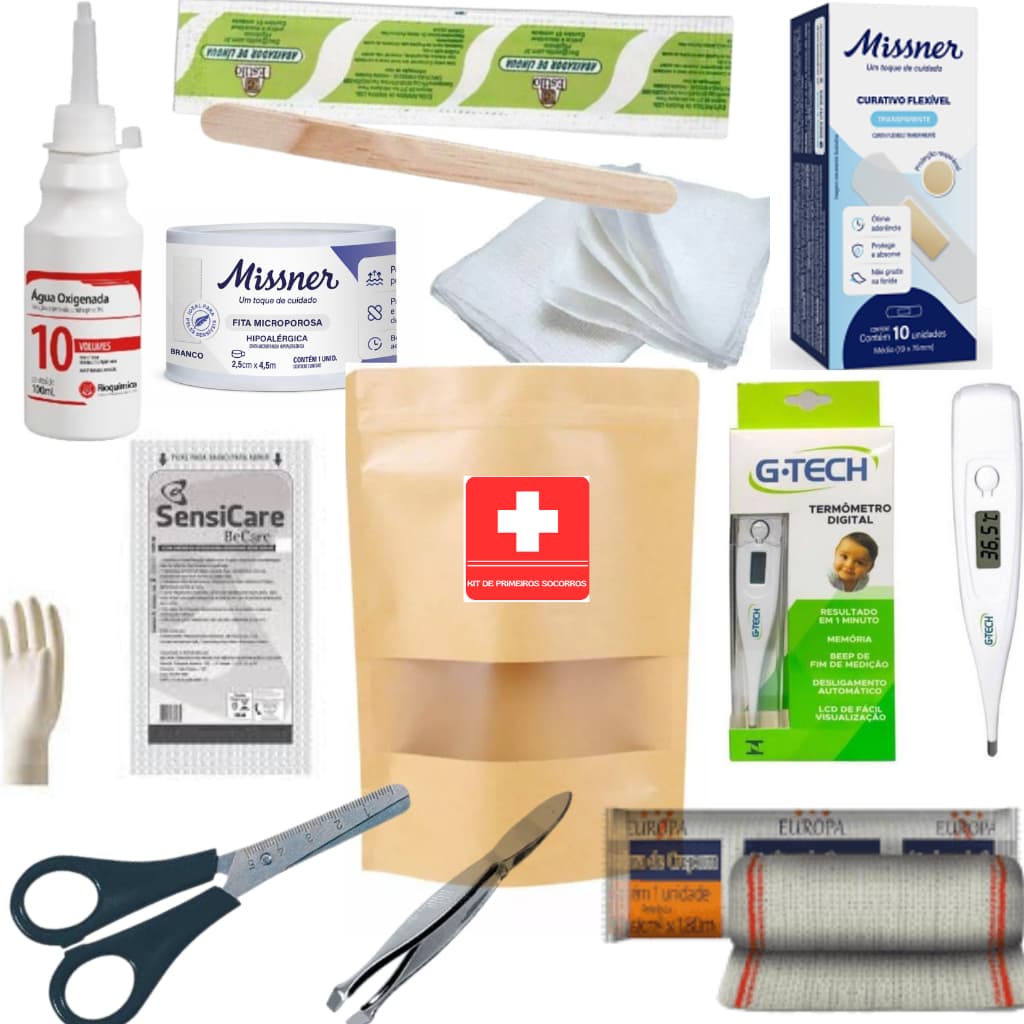 Kit de Primeiros Socorros com Termômetro Economico