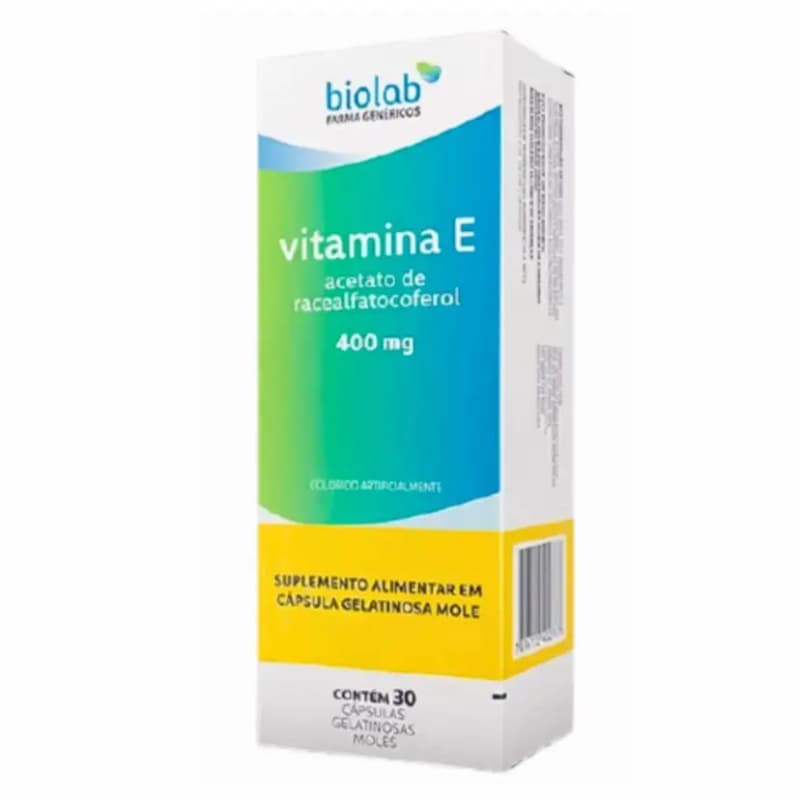 Vitamina E Biolab 400mg 30 cápsulas Suplemento Alimentar
