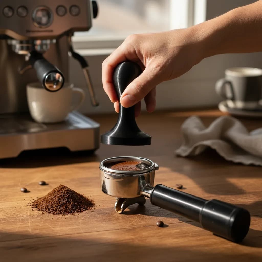 Tamper Prensa Universal Café Espresso Expresso Barista Preto (49mm 51mm 53mm 54mm 55mm 56mm 57mm 58mm)