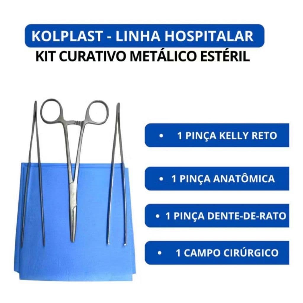Kit Curativo Estéril Inox Profissional Venkuri