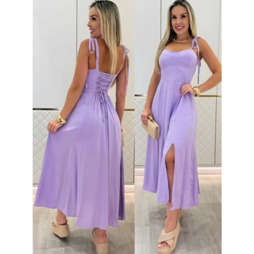 Vestido feminino Camponesa  Longo , tecido duna – Elegância, Conforto moda 2025