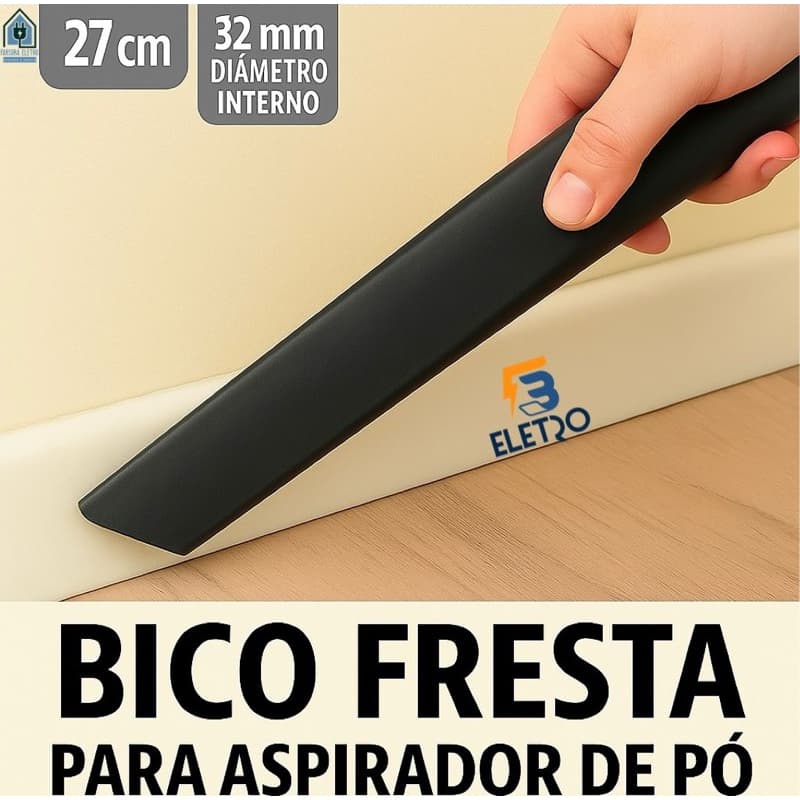 Bico Canto Fresta Longo 27cm para Aspiradores Mondial 32mm ( Não serve para Aspiradores Verticais " Vassoura" )