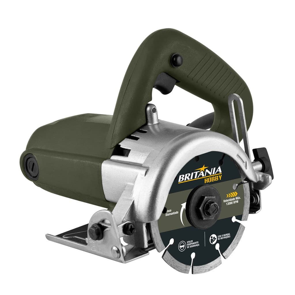 Serra Mármore Britânia Hobby Potente 13000RPM Completa + 2 Chaves Disco 110mm Diamantado Resistente