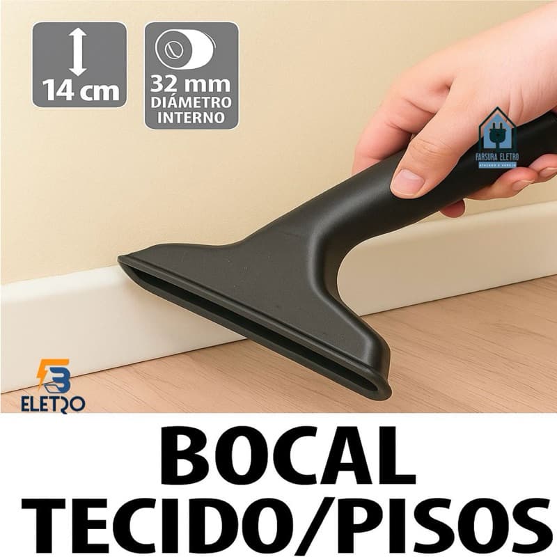 Bico Estofado Carpete 14cm Aspirador de Pó Electrolux Hidrovac 1300, A10 Smart, Flex 1400, Max Trio