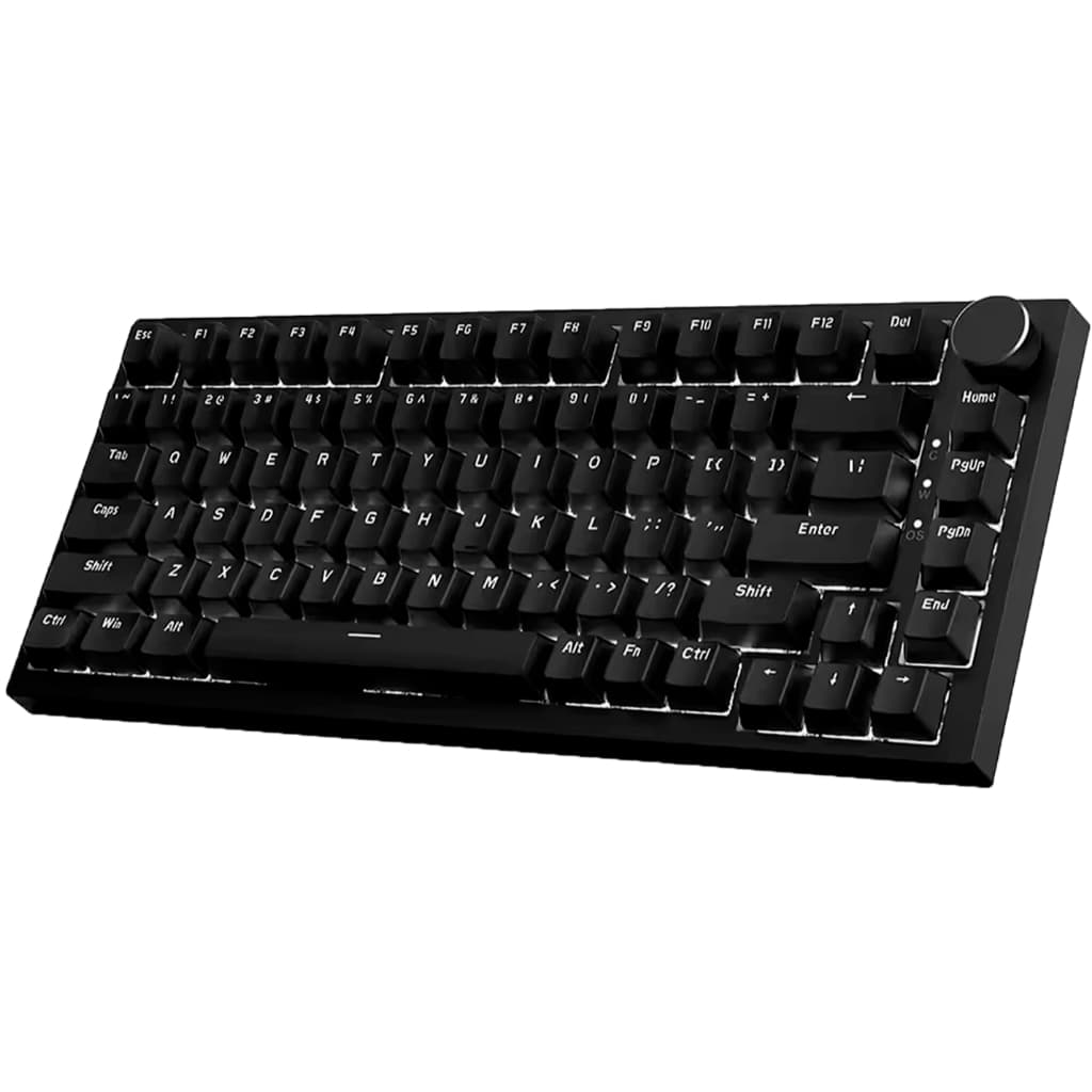 Teclado Mecânico Gamer Ajazz Ak820 75% Preto Hotswap Com fio Switch Vermelho Antighosting