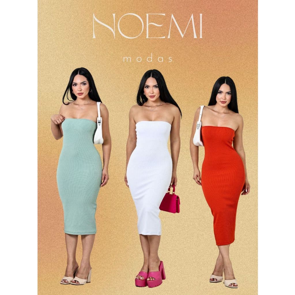 Vestido Feminino Midi Tomara Que Caia Canelado Elegante De Anarruga Moda Blogueira