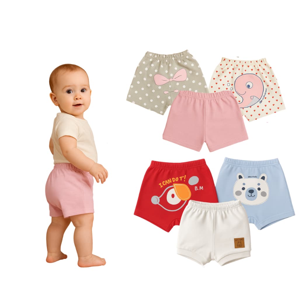 Kit 3 Shorts Bebê Menina Feminino Infantil  Short Shortinho Tapa Fralda