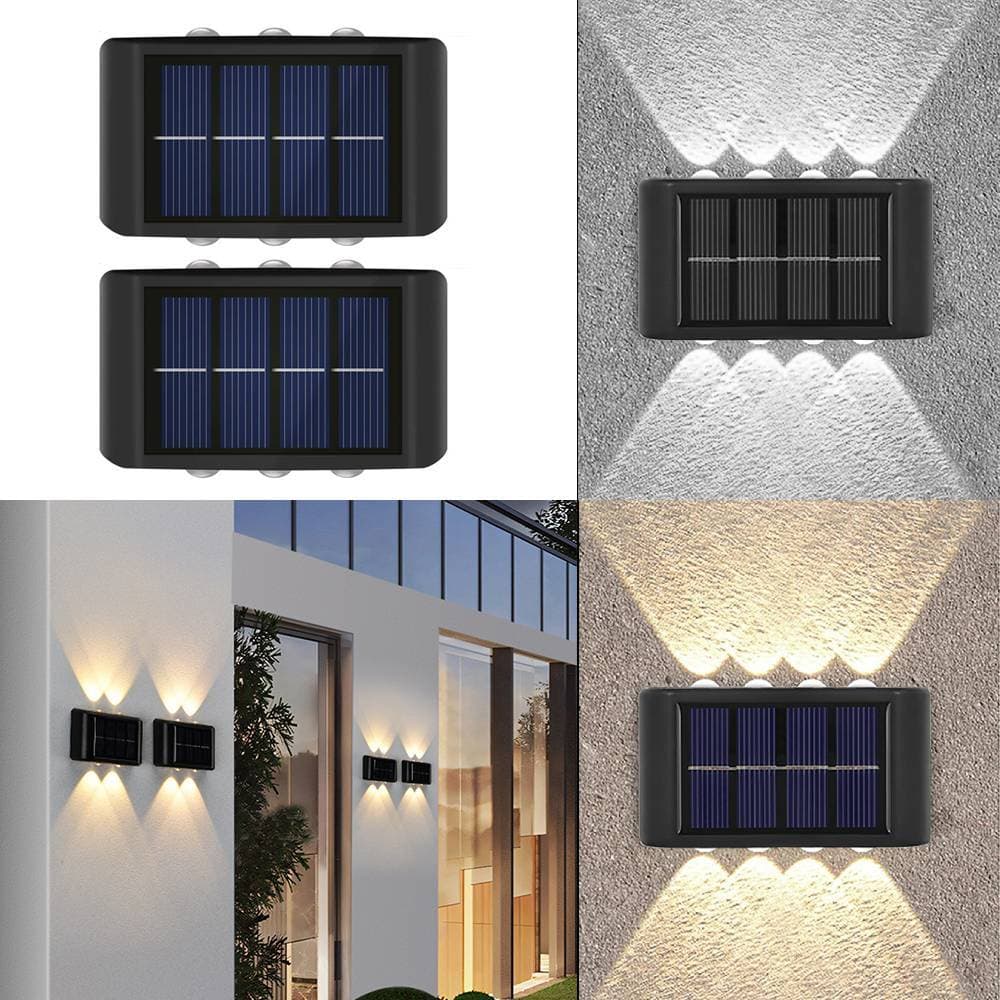 Luminárias Solares LED para Parede, Luminária para Área Externa, Jardim e Garagem, Branco Quente, Impermeável