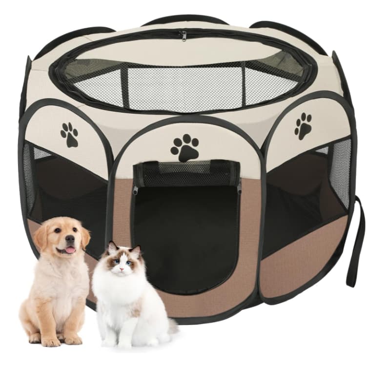 Cercadinho portátil para animais de estimação, cercado para cães e casinha para gatos, adequado para viagens e acampamen
