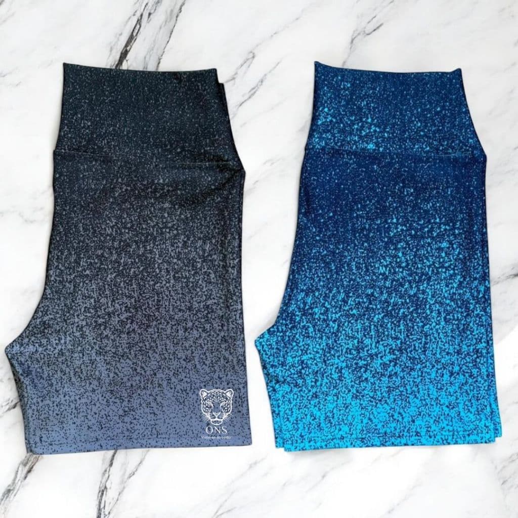 Kit 2 Shorts Feminino Degradê Roupa Academia Cintura Alta  Zero Transparencia Fitness Corrida