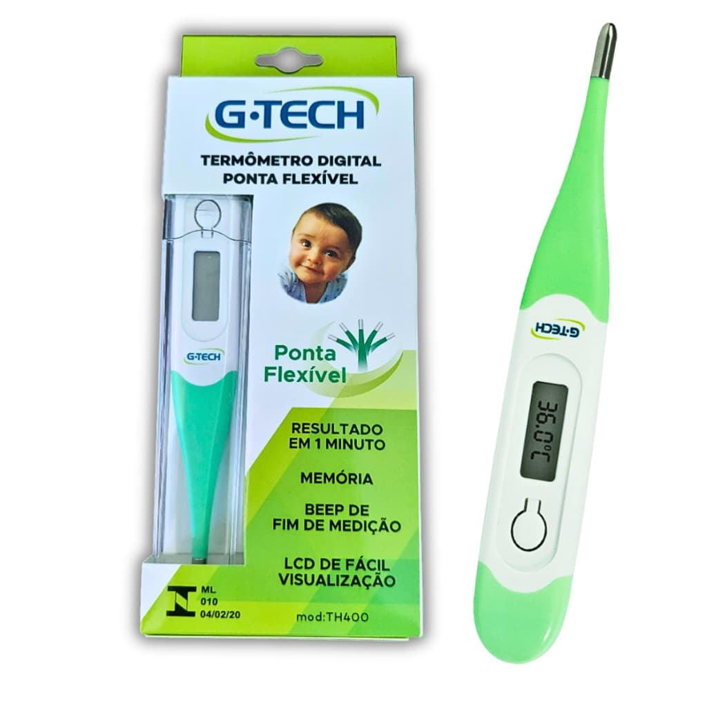 Termômetro Clínico Digital Resistente à Água com Ponta Flexível - TH400 - G-Tech