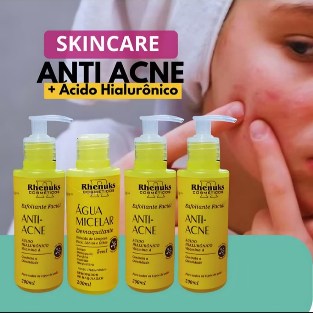Kit Tratamento Skin Care Facial Anti Idade  - Rhenuks Cosméticos