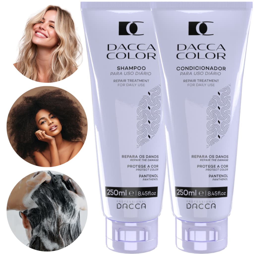 Shampoo e Condicionador Profissional de Salão Uso Diário Hidratante Dacca - Todos Tipos de Cabelo