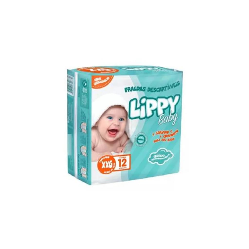 Fralda Descartável Lippy Baby Jumbinho XXG com 12