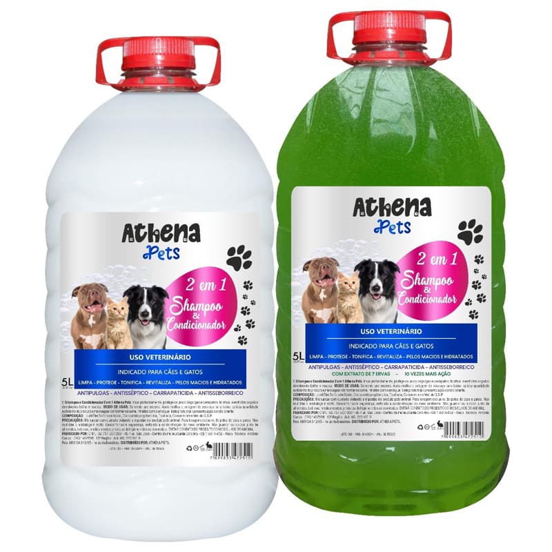 Shampoo  Condicionador Para Pet Cachorros Gatos 5Lt 2 Em1 7 Ervas 1UNIDADE Profissional Banho e Tosa/Petshop