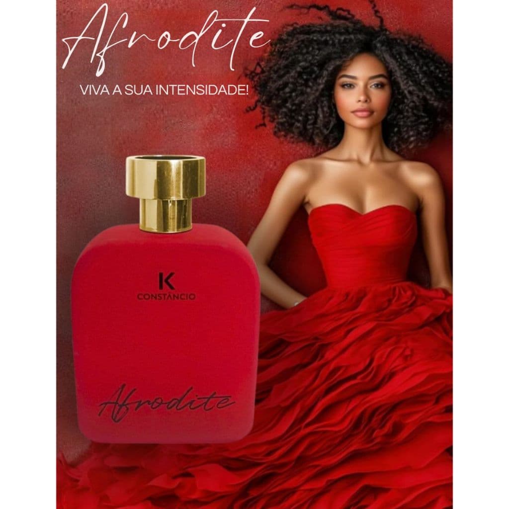 Perfume Feminino Afrodite 100ml Oriental Floral Fixação Forte Deusa do Amor Marcante Tipo Importado
