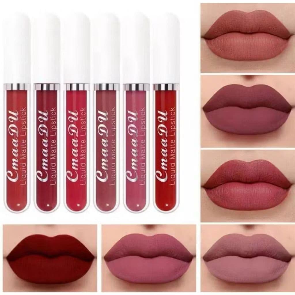 Kit 6 Batom Líquido Matte Cmaadu Maquiagem