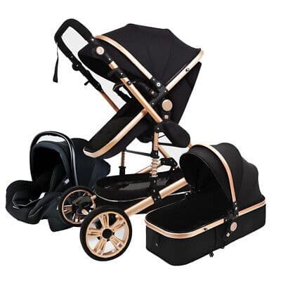 Carrinho Para Bebe Europeu 3 Em 1 - Preto.
