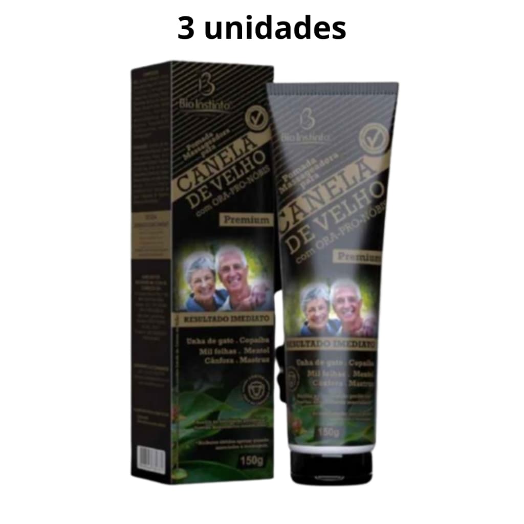 Kit 3 Pomada Canela de Velho Premium com Ora Pro Nóbis Bio Instinto 150g