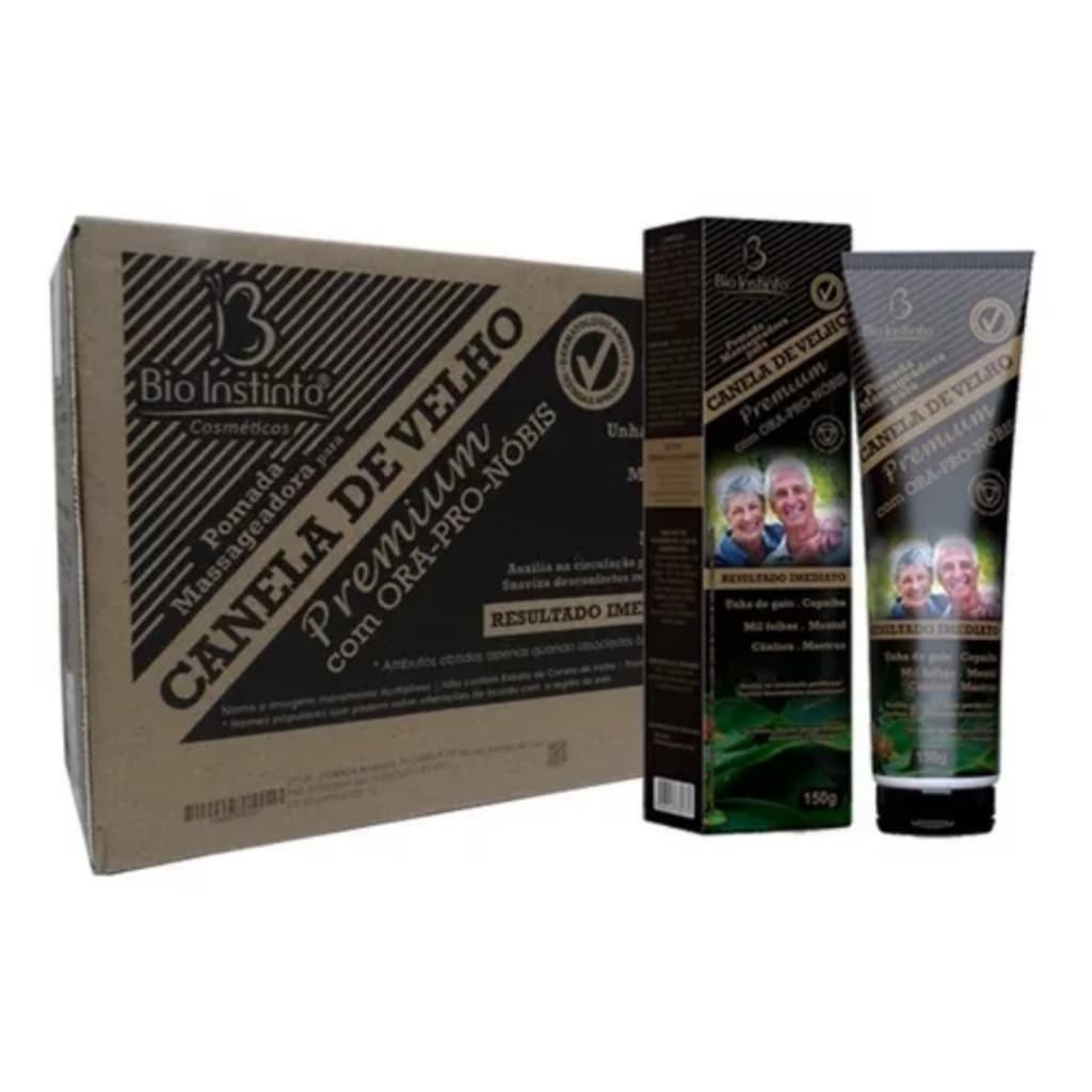 Kit 12 Pomada Canela de Velho Premium com Ora Pro Nóbis Bio Instinto 150g