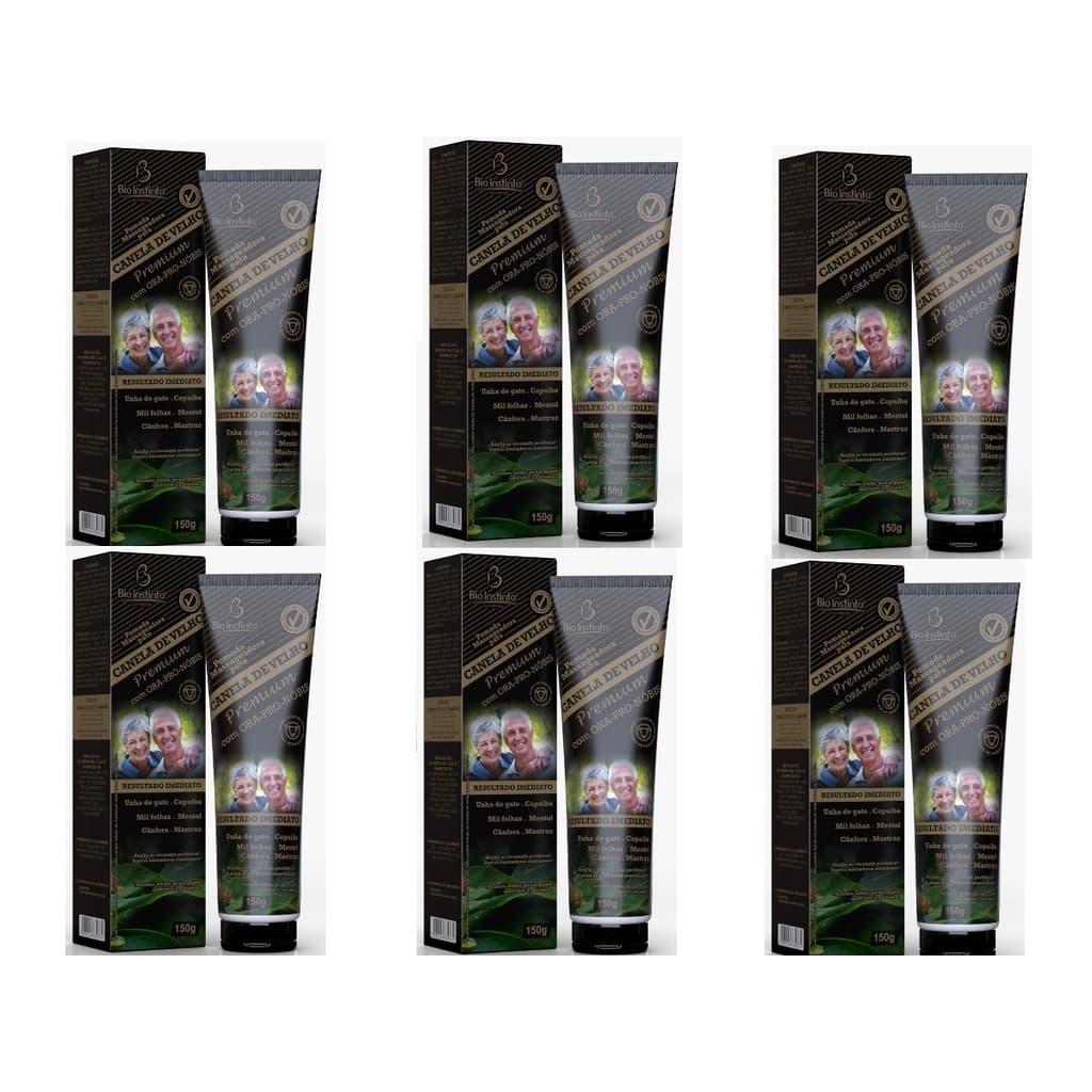 Kit 6 Pomada Canela de Velho Premium com Ora Pro Nóbis Bio Instinto 150g