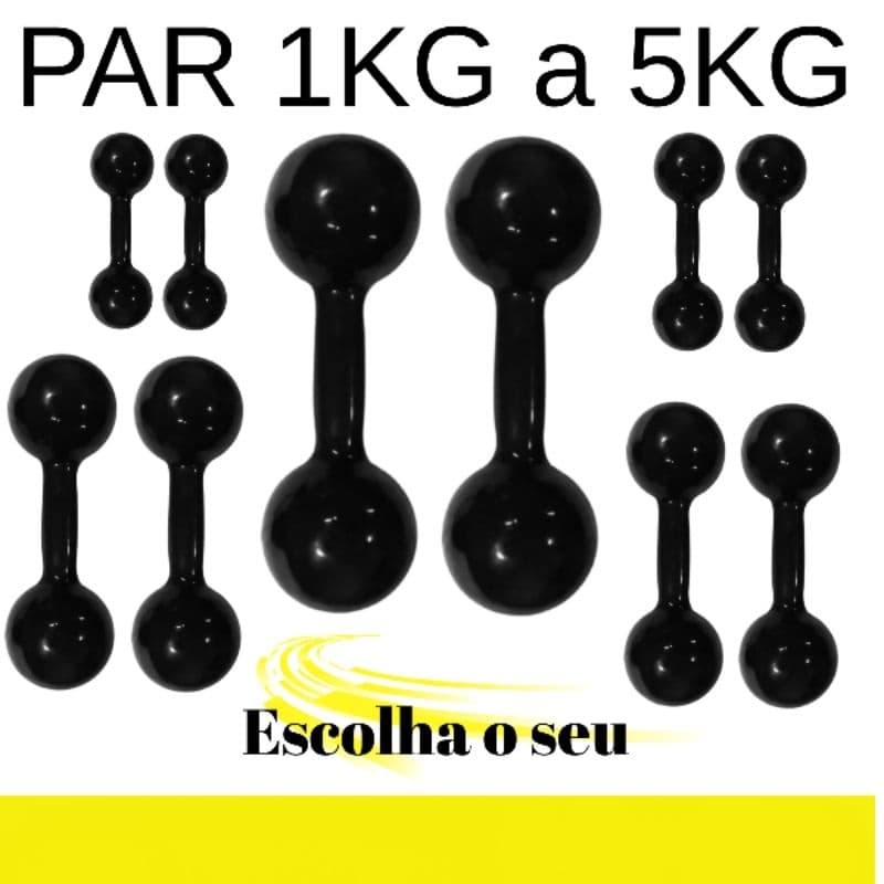 Par de Halter emborrachado 1kg a 3kg  unidade ou par Escola o seu academia fisioterapia