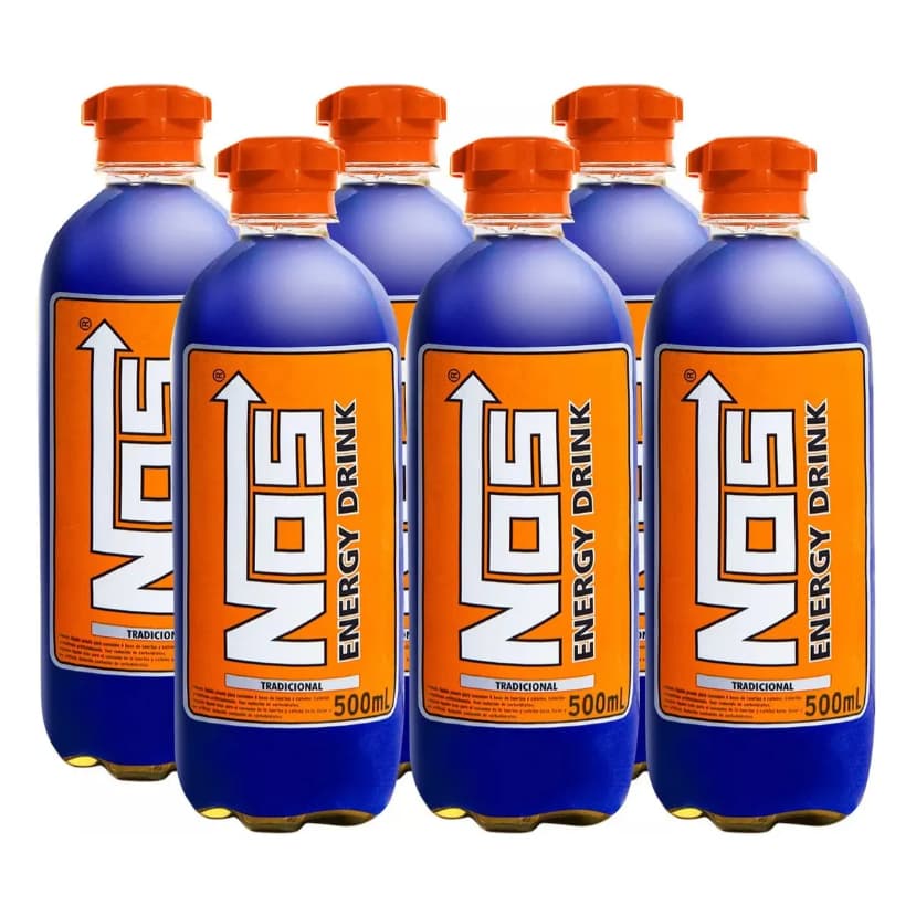 Energético NOS Garrafa 500ml com Taurina e Cafeína Bebida Energética com Vitaminas