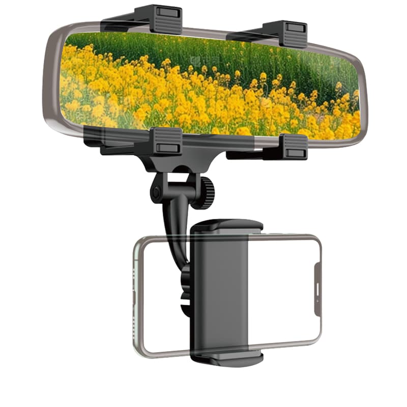 Suporte de telefone para carro, suporte de telefone para espelho retrovisor, giratório, estável