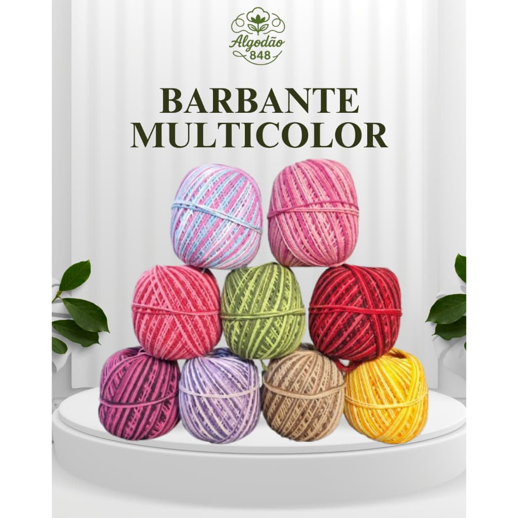 BARBANTE MULTICOLOR 200G Nº6 PARA CROCHÊ