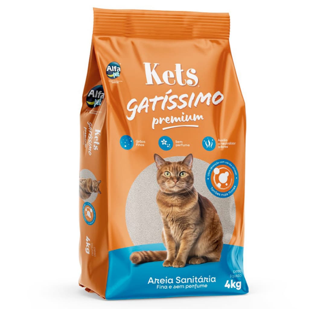 Areia Gatissimo Higienica Sanitaria Para Gatos 4kg