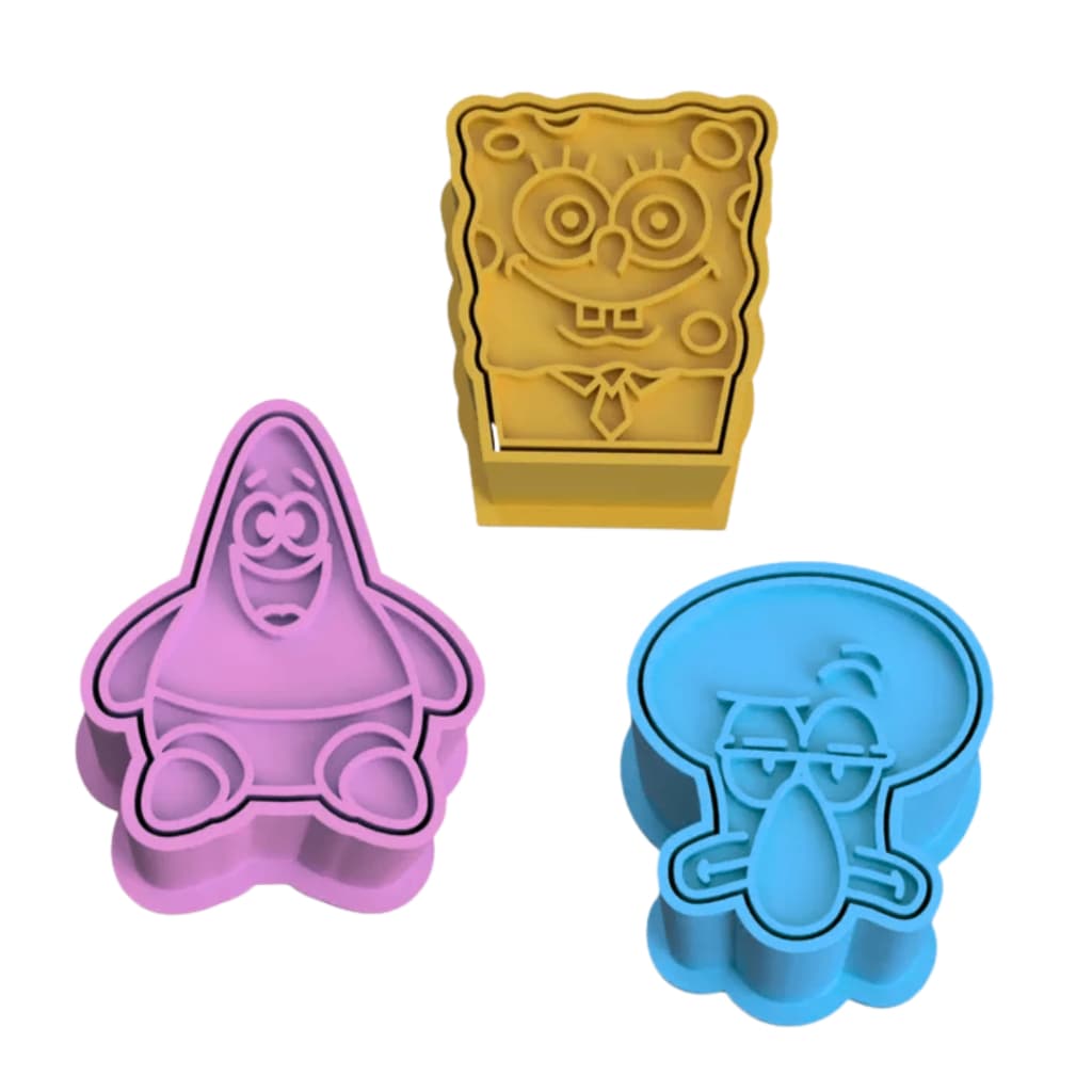 Ejetor Modelador doces BOB ESPONJA Brigadeiros Docinhos Massa Biscuit Biscoito Resistente Massinha Modelar Pasta
