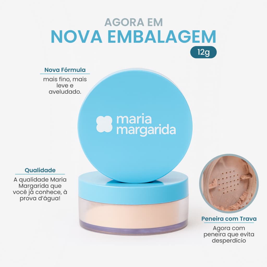 Pó Solto Hidratante de Tapioca Até Embaixo D'Água Maria Margarida