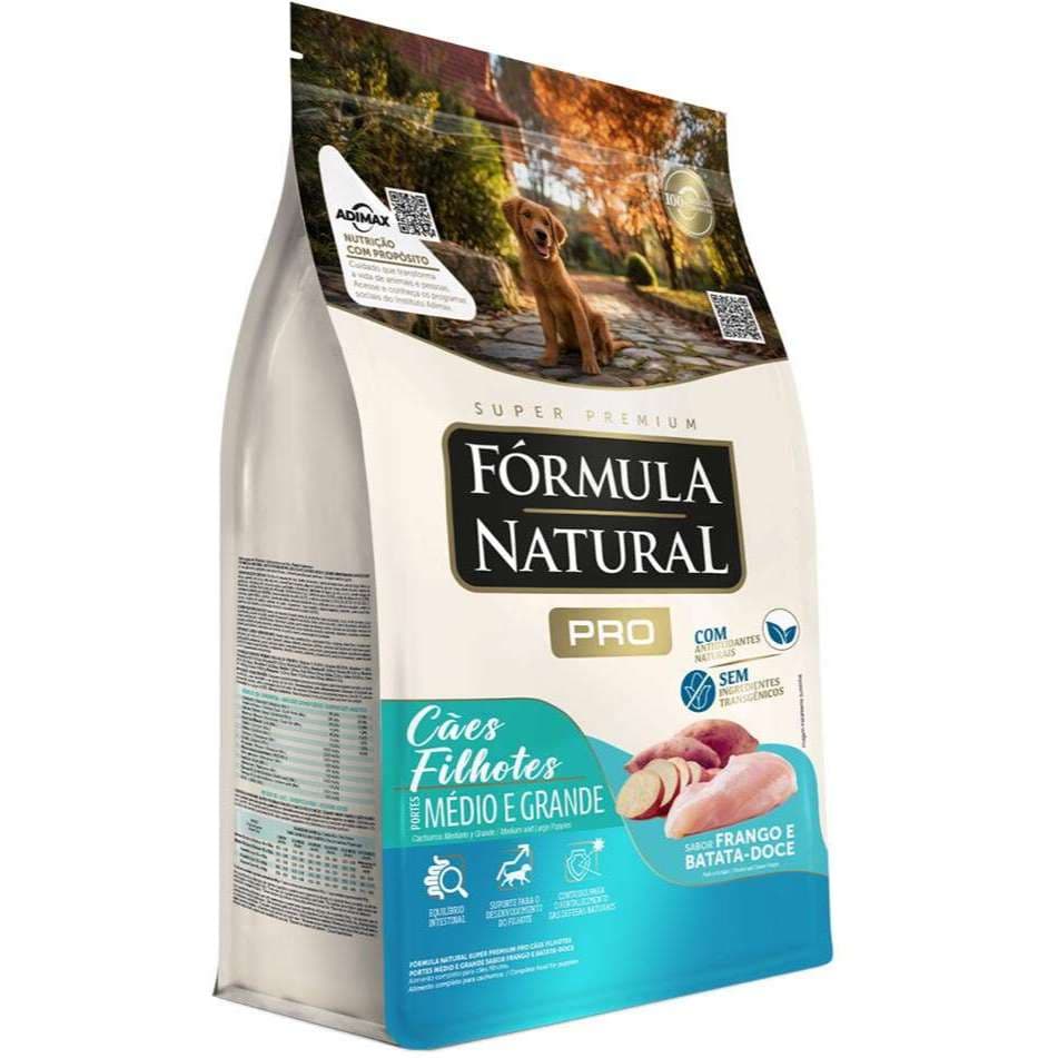 Ração Fórmula Natural  Pro 15kg Cães Filhotes Portes Médio e Grande Sabor Frango e Batata-Doce