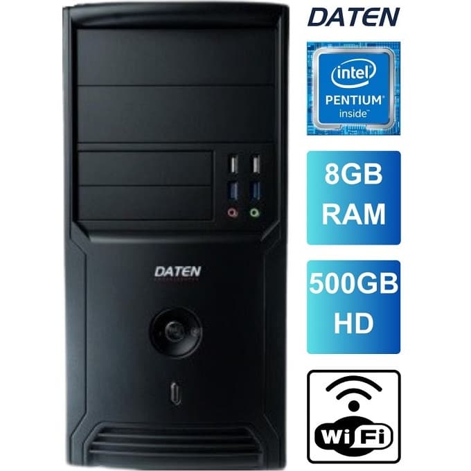 Computador Daten Pentium 8gb ram 500gb hd Wifi Garantia 3 Meses NF Trabalho Estudo Promoção
