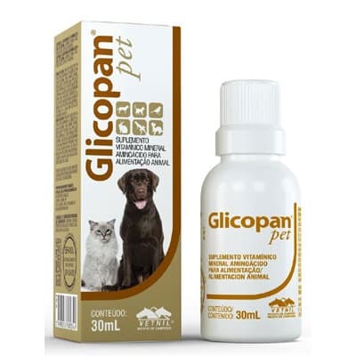 Suplemento Glicopan Pet 30ML - Suplemento Vitamínico Para Cães, Gatos, Aves, Roedores, Répteis.