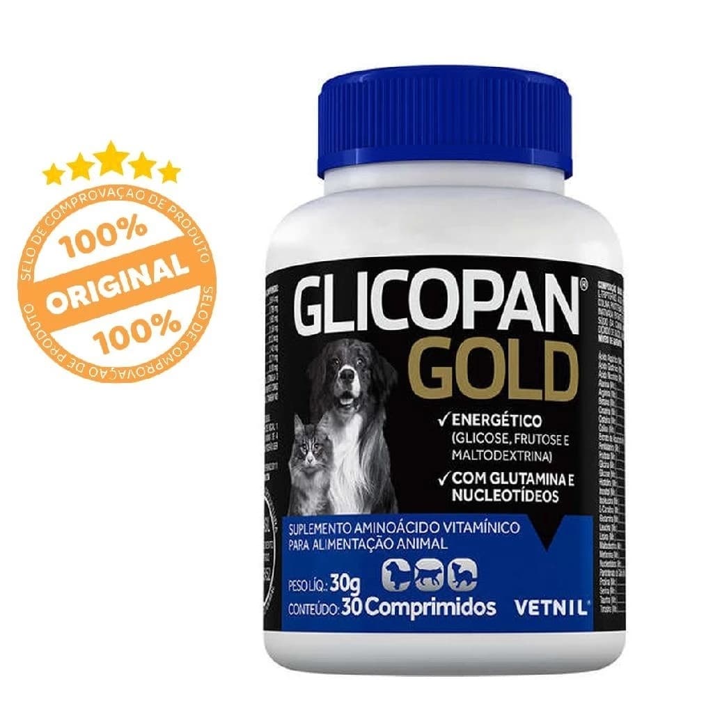 Suplemento Glicopan Gold 30 Comprimidos - Suplementos Para Cães e Gatos Vetnil