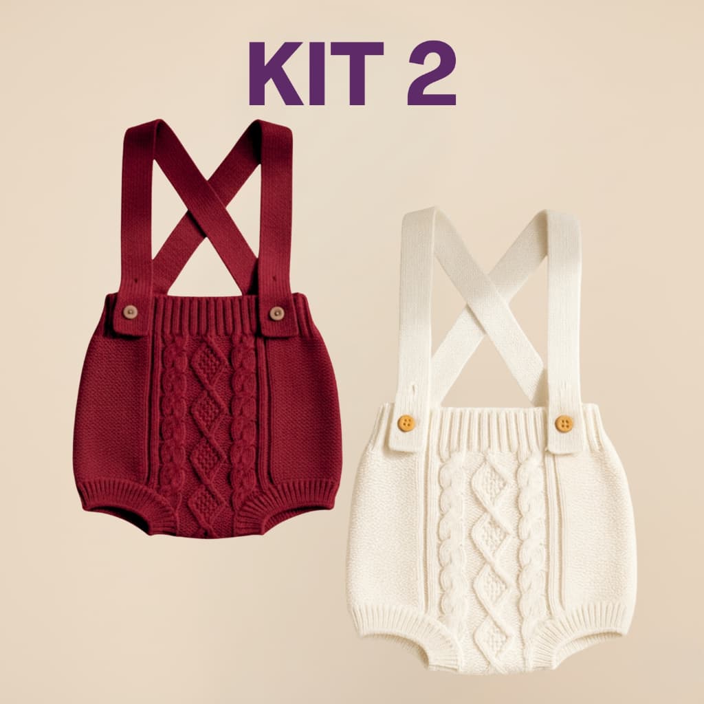 Kit 2 Tapa Fralda com Alças Cruzadas 100% Poliéster Confortável