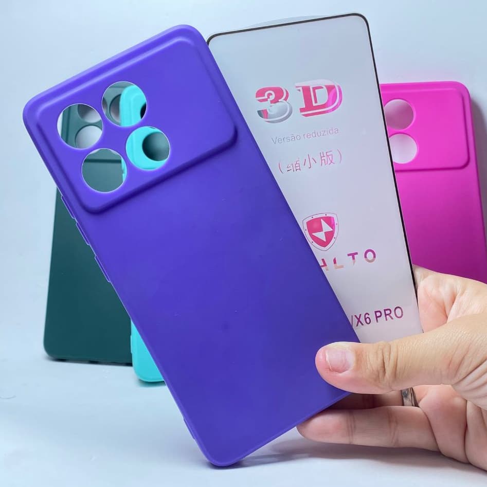 Capa Poco X6 PRO + Película 3D Kit Xiaomi Capinha Case Protetora Celular Silicone