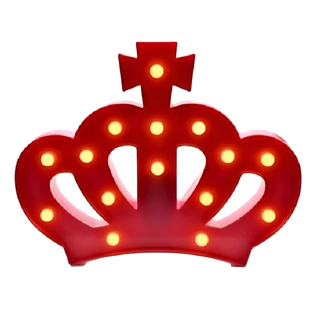 Luminária Decorativa De Led Coroa de Princesa Vermelha 15 Leds kit com 10 Unidades