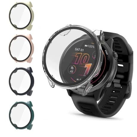 Capa Case de acrilico Com Vidro Compativel Para Smartwatch Garmin Forerunner 570 42mm E 47mm