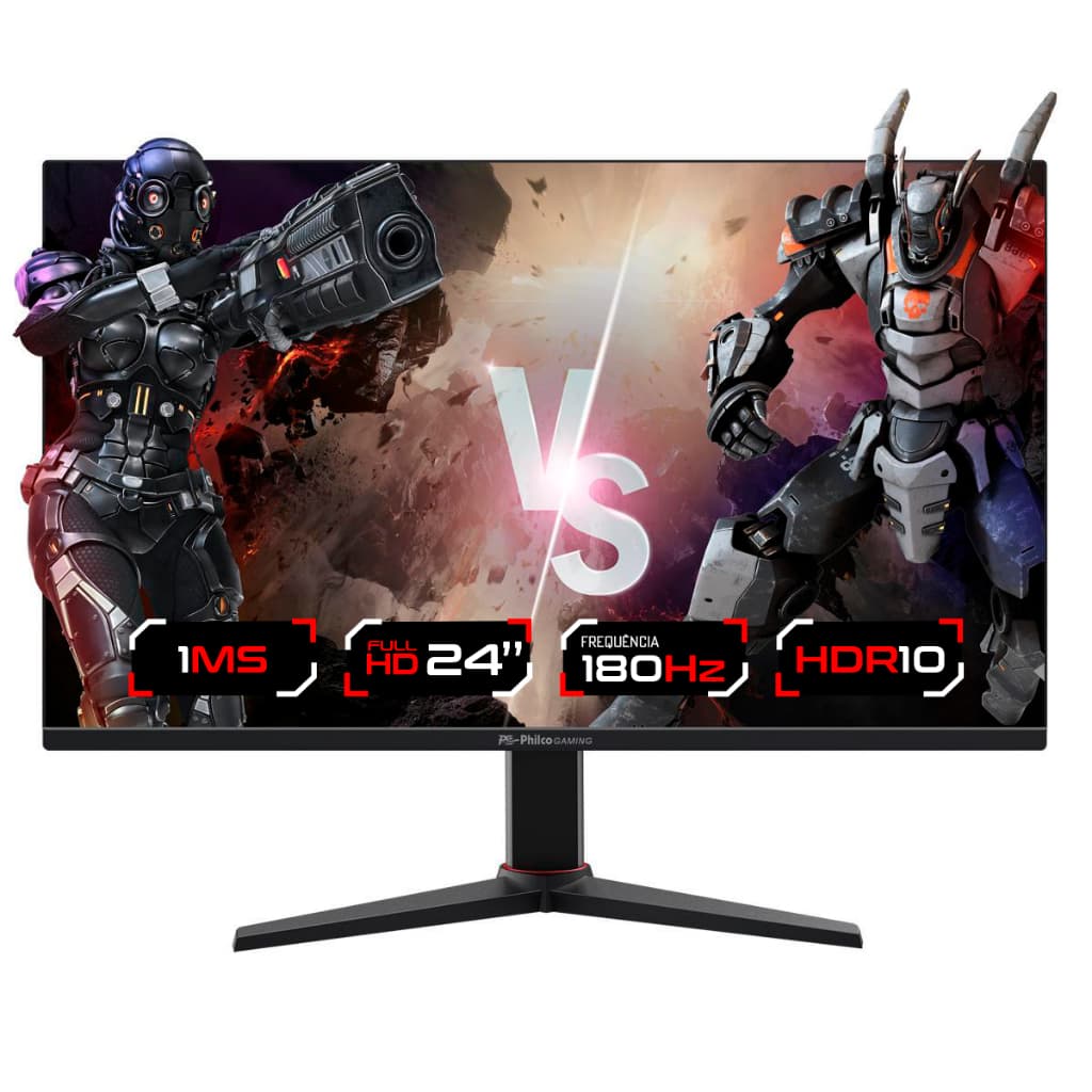 Monitor Gamer Philco 24" 180hz 1ms ajuste de altura e rotação LED IPS Full HD HDR10 HDMI e Display Port - PMG24M23T