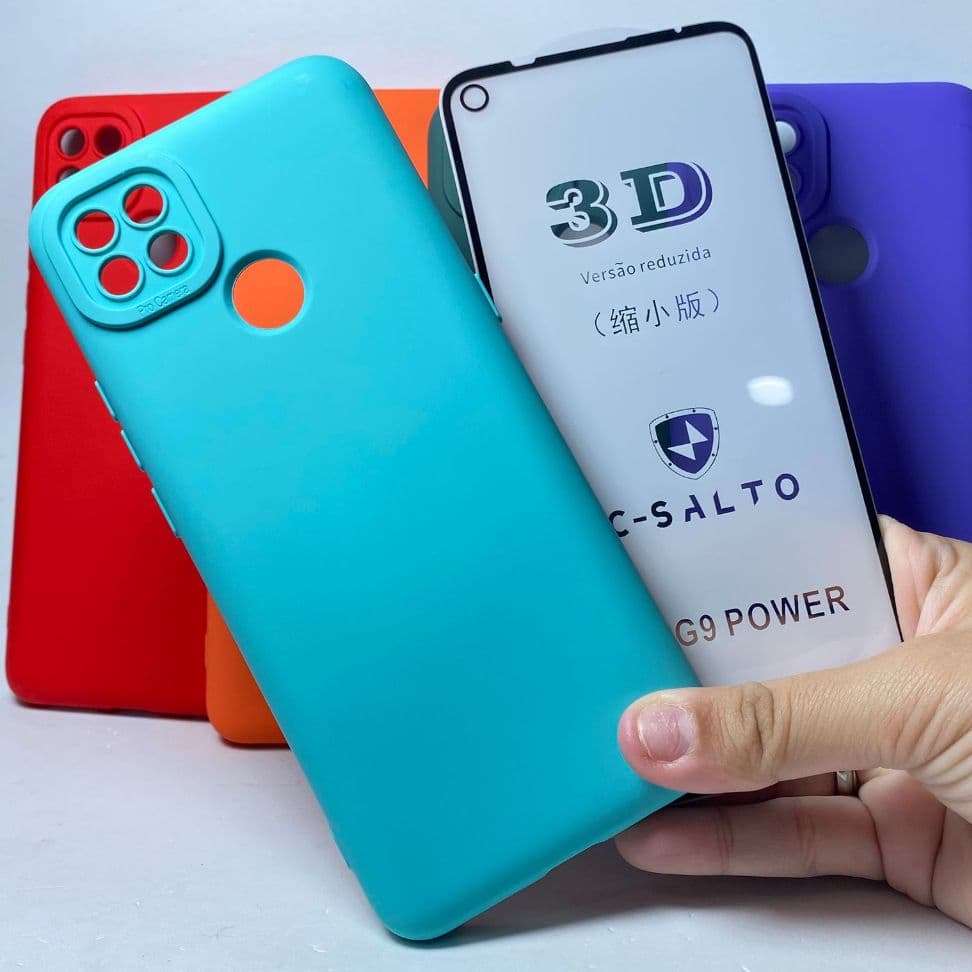 CAPA G9 POWER + Película Kit Motorola Capinha Case Protetora Celular Silicone