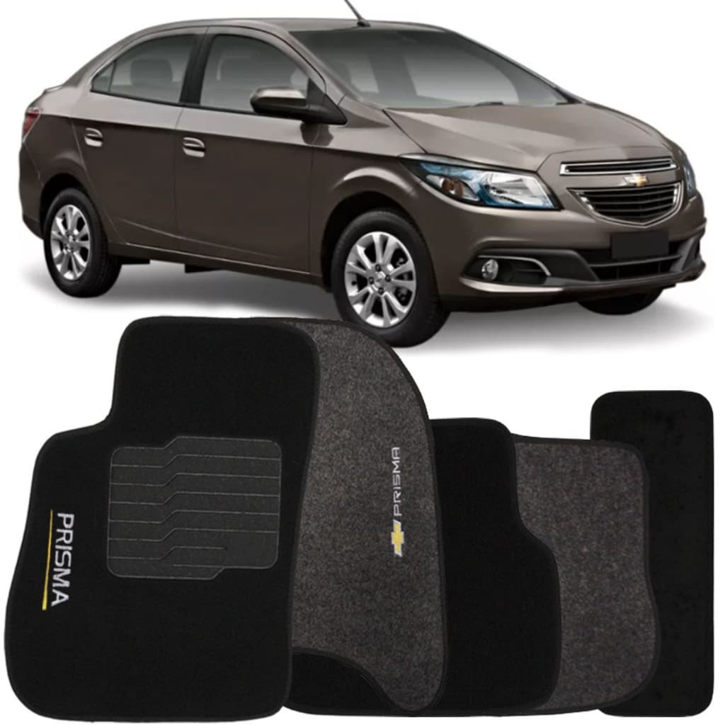 Tapete Carpete Prisma 2013 à 2019 Logo Bordado Personalizado Automotivo Jogo 5 Peças