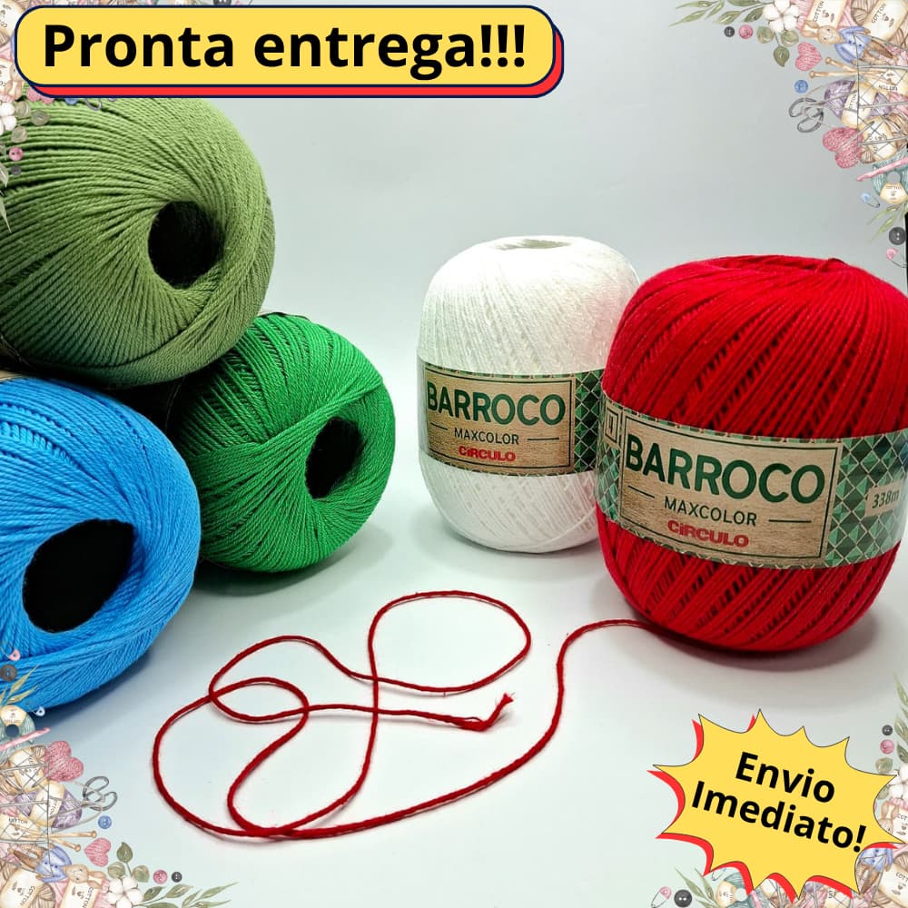 Barbante Barroco Maxcolor N°4 200g Círculo Fio para Tricô e Crochê