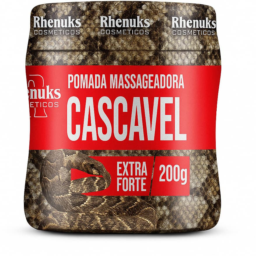 Pomada Massageadora Cascavel Extra Forte 200g  Alívio Dores Musculares e Articulares